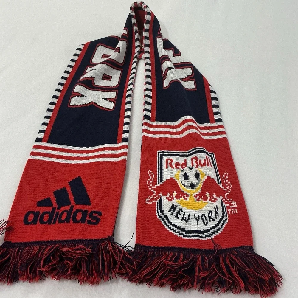 Adidas New York MLS Red Bull New York City FC Soccer Scarf-Red White Blue USA